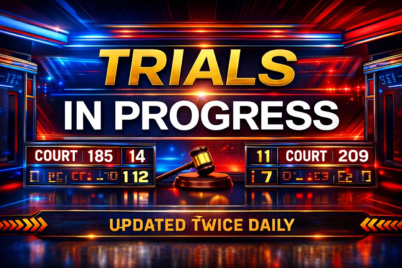 Live Harris County criminal trials in progress with twice-daily updates. Visit ShowMeTheJustice.com for current jury trials, courtroom activity, attorney assignments, judges, prosecutors, defense lawyers, and trial results.