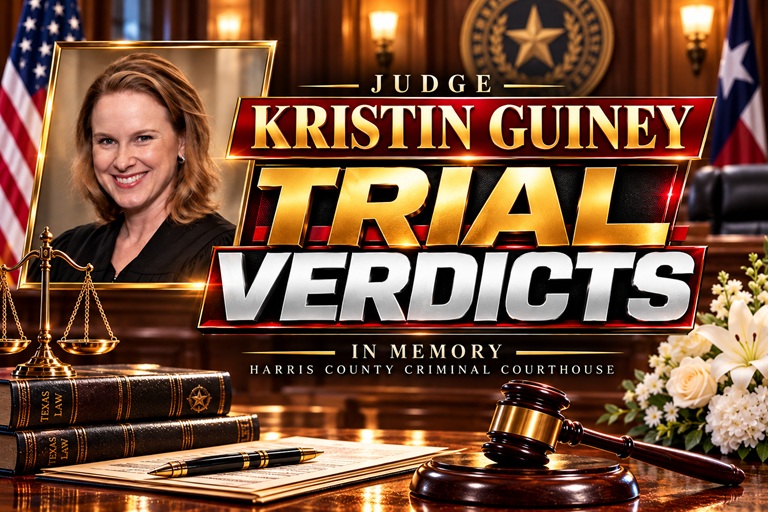 The Judge Kristin Guiney Trial Verdict Board for this week's trial winners